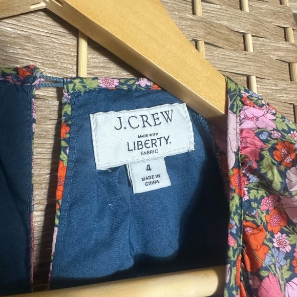 J. Crew x Liberty Fabric Organic Cotton Cutout Floral Meadow Song Dress - Size 4 - Picture 5 of 10